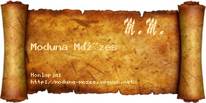 Moduna Mózes névjegykártya